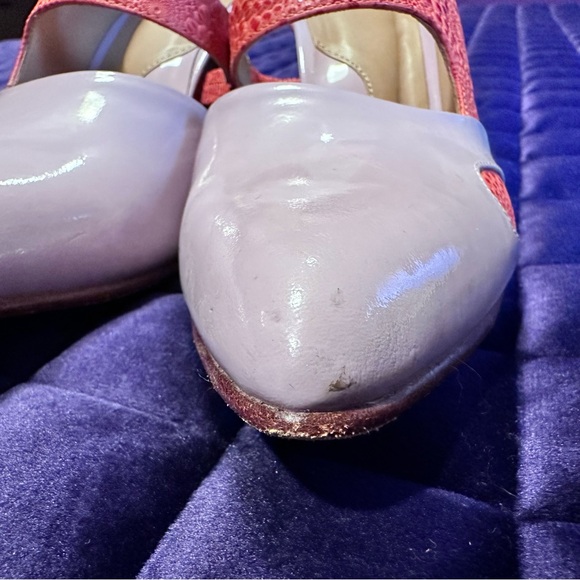 Fluevog Big Presence Earhart Asymmetrical D'Orsay Pump in Papaya/Lilac ๐งก๐ - Picture 4 of 13